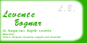 levente bognar business card