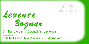 levente bognar business card
